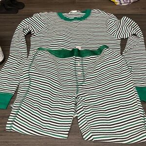 Victoria's Secret Green and Black Striped Top